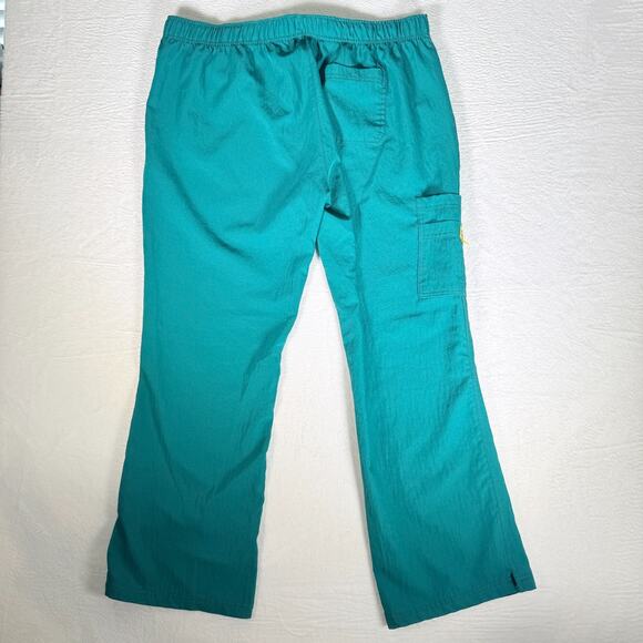 Wonder Wink Flare Leg Nurse Medical Scrub Pants Teal 2XL Cargo Utilitarian - Picture 3 of 7